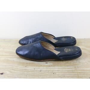Peal & Co Brooks Brothers Mens 10D Slippers Black Nappa Leather Mules England